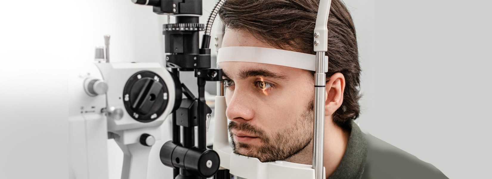 young man during eye exam in Blythewood